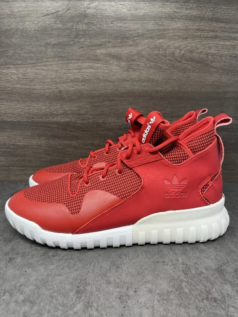 Adidas Tubular X Mens Size 12 Red High Top Casual Lifestyle Sneakers S77842
